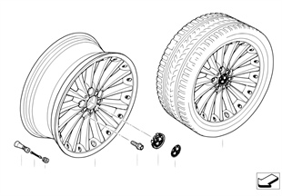 BMW composite wheel, radial spoke 198