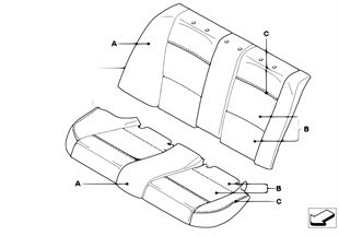 Individual cover, sport seat, rear, LC