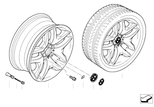 BMW 輕質合金輪輞 M 雙輪幅 192