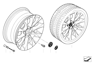 BMW 輕質合金輪輞 V 型輪幅 188