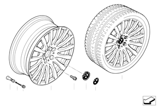 BMW 輕質合金鍛造輪輞 徑向輪幅 190