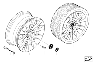 BMW 輕質合金輪輞 車輪 V 形輪幅 206