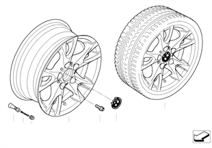 BMW light alloy wheel, V-spoke 255