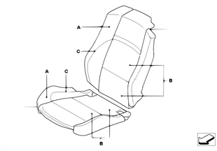 Individual cover, sport seat, front, LC