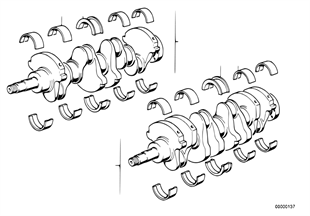 Kurbeltrieb-Kurbelwelle mit Lagerschalen