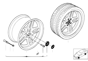 BMW 輕質合金輪輞 帶平行輪幅 37