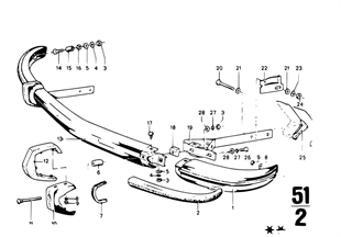 Front bumper with mounting parts