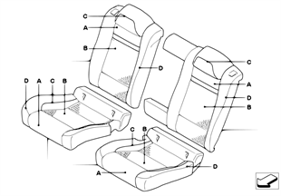 Indi. cover, seat, rear, perforated lthr