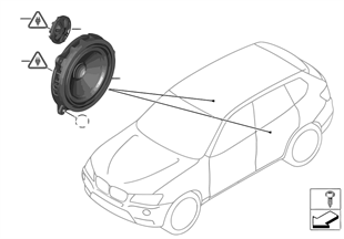 Single parts f rear door loudspeaker