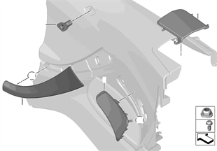 Mounting parts, side trim, rear