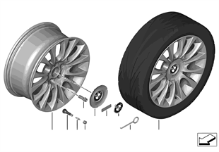 BMW 輕鋁合金輪 個性化 V 型輪輻 349 -19''