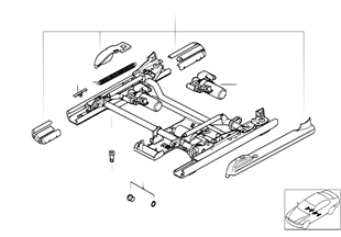 Front seat rail electrical/single parts