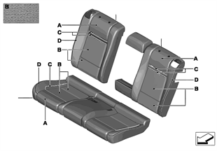 Indi. cover, rear seat perf lthr (S4UKA)