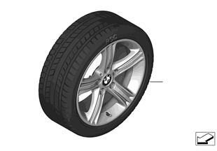Winter wheel & tire set, Star Spoke 393