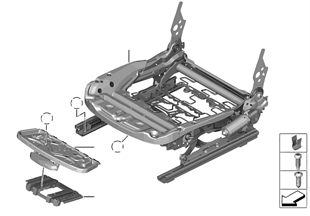 Seat, front, seat frame