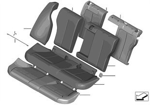 座椅 後部 座墊和座套 標準座椅