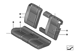 Indi. M cover lthr seat, rear (S4UKA) US