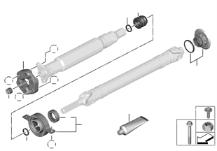 Drive shaft-cent.bearing-universal joint