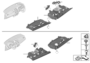 Mounting parts, I-panel, bottom II