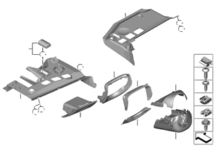 Mounting parts, I-panel, bottom