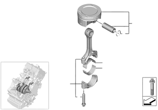 Biela mecanismo del cigüeñal/pistón