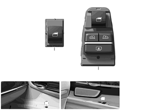 Switch, power window passenger side/rear