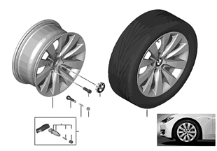 BMW 輕質鋁合金輪輞 V 型輪輻 413 - 17''