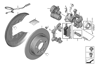 Rear brake / brake pad / wear sensor