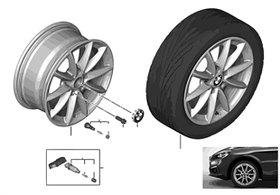 BMW 輕質鋁合金輪輞 V 型輪輻 471 - 16'