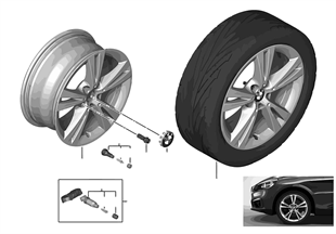 BMW 輕質鋁合金輪輞 雙輪輻 385 - 17'