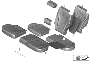 Seat rear, uphols & cover, Comfort seat