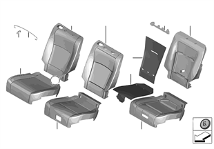 Seat rear, uphols & cover, Comfort seat
