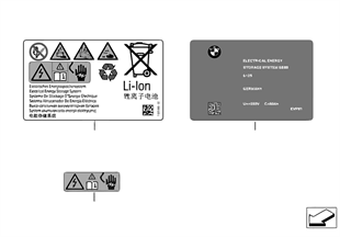 High-voltage battery notice stickers