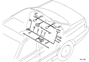 Rear seat wiring set