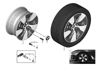 BMW 輕質鋁合金輪輞 渦輪式 645 - 17''