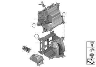 Housing components for rear a/c
