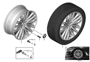 BMW 輕質鋁合金輪輞 W 式輪輻 646 - 20''