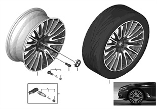 BMW 輕質鋁合金輪輞 V 式輪輻 629 - 21''