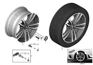 BMW 輕質鋁合金輪輞 雙輪輻 647M - 19''