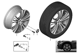 BMW 輕質鋁合金輪輞 雙輪輻 568 - 18''