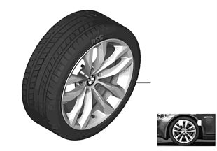 Winter wheel & tire, double spoke 609