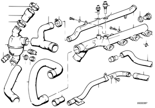Cooling system-thermostat/water hoses