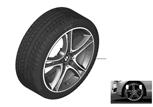 Winter wheel & tire, double spoke 361
