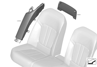 Individual mounted parts backrest rear