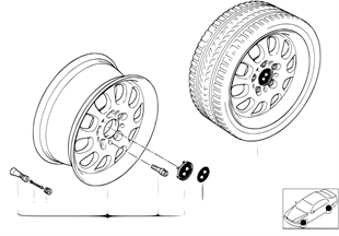 BMW light alloy wheel, ellips. styl. 46