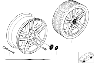 BMW light alloy wheel, double spoke 53