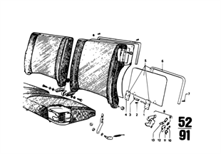 Fold-down rear backrest