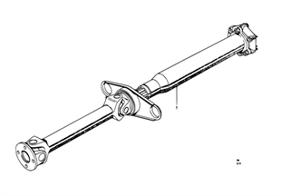 Drive shaft, univ.joint/center mounting