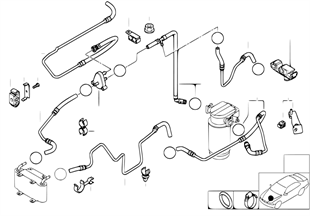 Fuel pipe and mounting parts