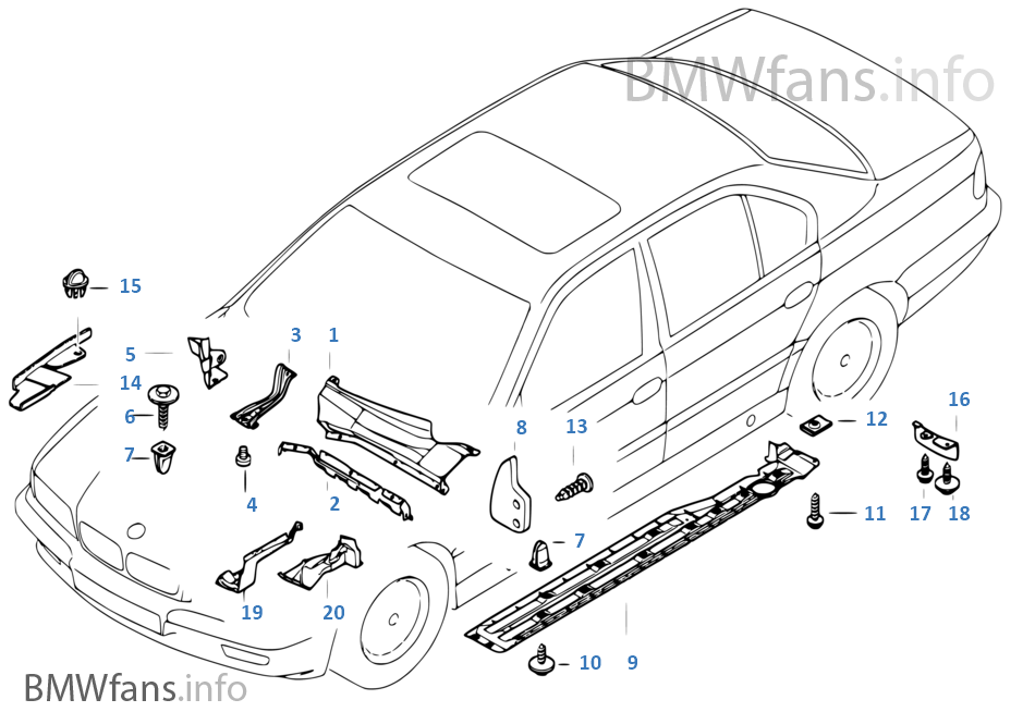 Body parts/floor panel/engine compartm.